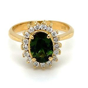 GIA Certified Chrome Tourmaline 1.42ct Diamond Rng
